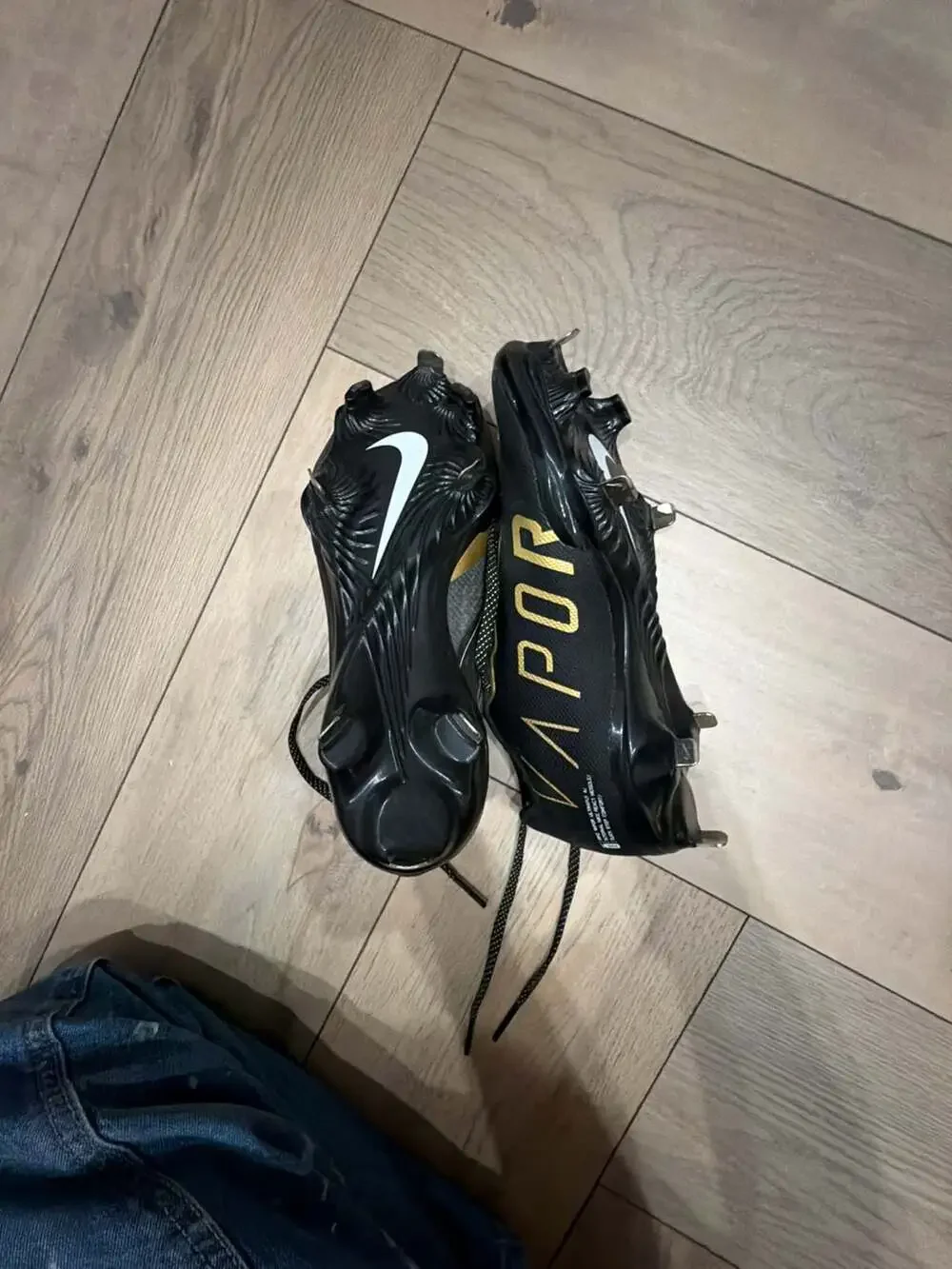 Nike React Vapor Ultrafly Elite 4 Baseball Cleats Black and‎ Gold DA0701-012